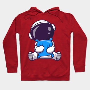 Cute Astronaut Sleeping With Pillow Cartoon Hoodie